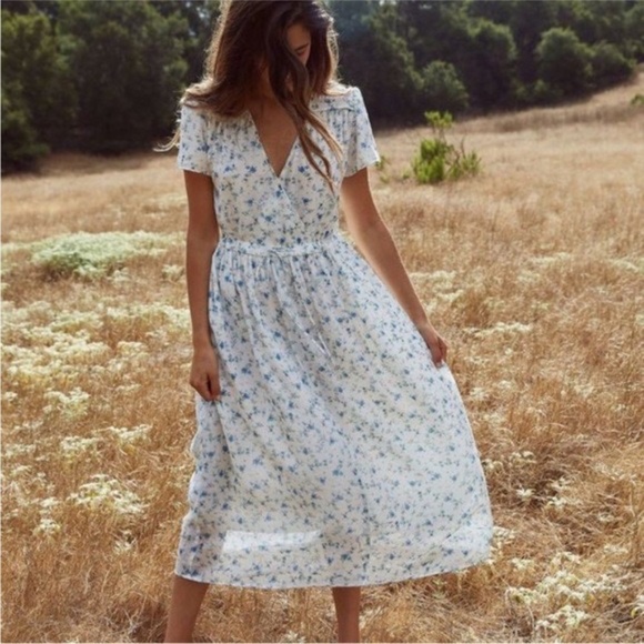 Christy Dawn Women’s Sebastian Floral Midi Dress in Black Wild Flower sz Large - Picture 4 of 9